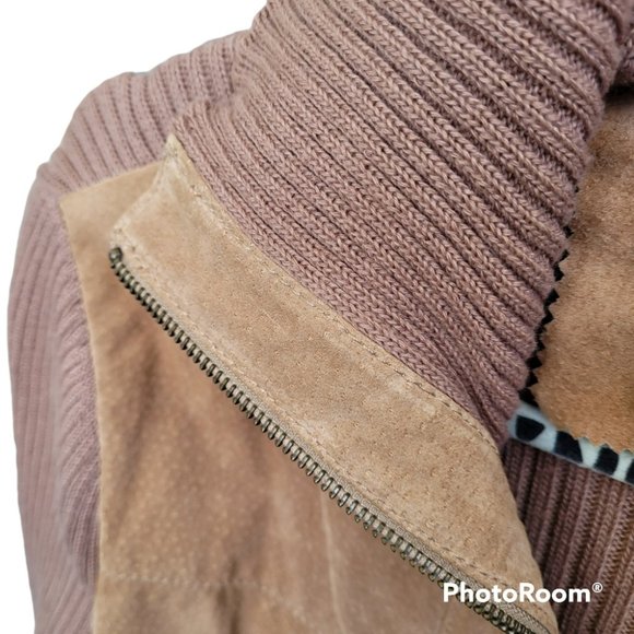 Retro Y2K BUM Leather Knit Shacket - Picture 5 of 7